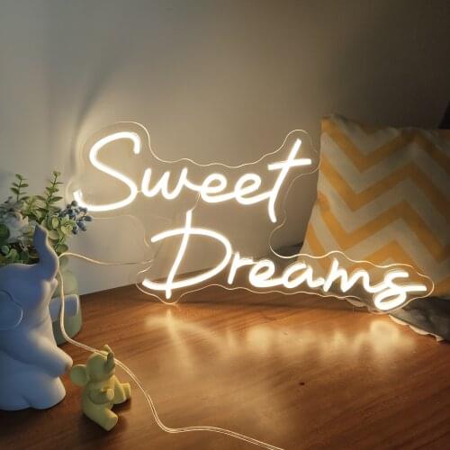 Custom Neon Sign Light Waterproof Flex Led LED Light Signs Sweet Dreams For Wedding Birthday Party Restaurant Decoration