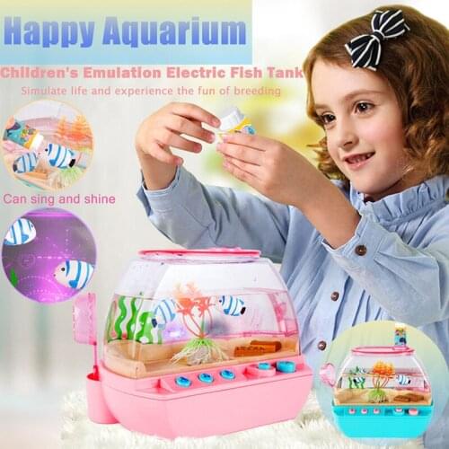 2020 NEW Childrens Aquarium Happy Fish Tank Kid Gift Sea Animal Mold Toy DIY Explore Create Sea World Set Family toys Bath toys