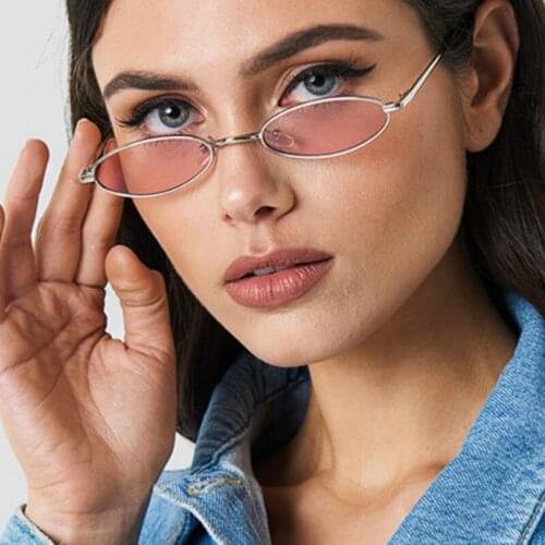 2019 New Alloy Sunglasses Women Oval Ladies Spectacles Small Frame Ocean Lens Sun Glasses Women Men Zonnebril Dames UV400