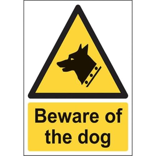 BEWARE OF THE DOG METAL SIGN, OUTDOORS, SURVEILLANCE, HOME, OFFICE, SECURITY