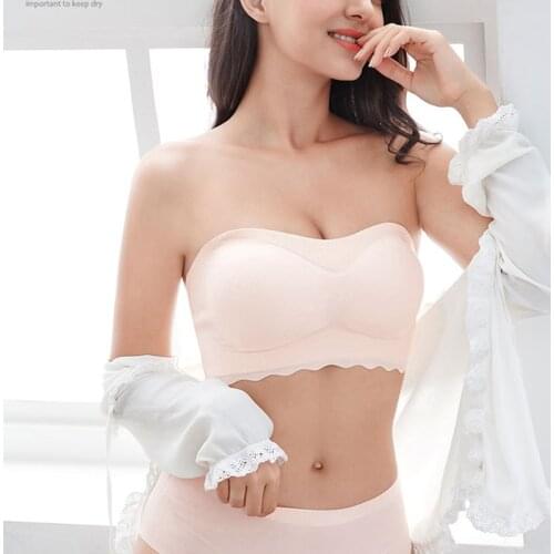 Support Tube Top Invisible Underwear Fat MM Gathered Non-Slip Oversized Bra Top Female Sexy Underwear Women Strapless Bra