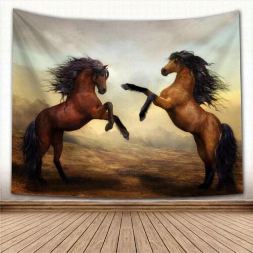 Beautiful Horse Animal Tapestry Wall Hanging Wall Fabric Tapestry Art Home Decoration Sleeping Pad Wall Carpets Dorm Decor