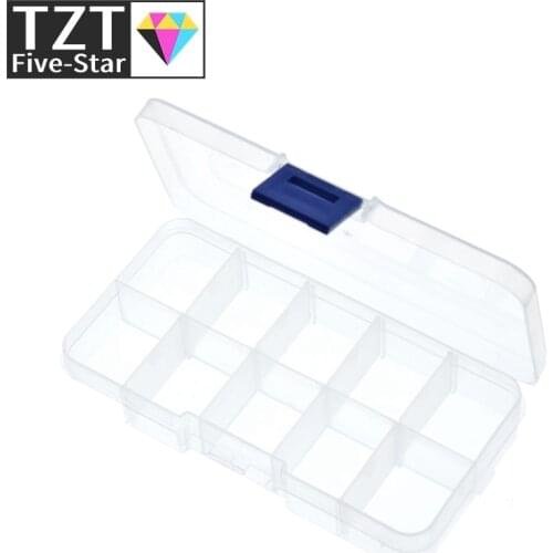 10 Grid canbe remove transparent plastic small box kit storage box jewelry jewelry box electronic components parts finishing box