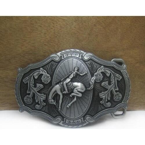 BuckleClub wholesale retro zinc alloy western rodeo horse driver belt buckle FP-03597 LUXURIOUS cowboy jeans gift belt buckle