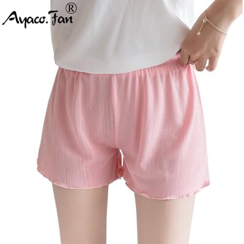 Plus Size Women Sports Shorts 2019 Summer New Sexy Elastic Solid Ruffles Soft Anti-wear Shorts Casual Lady Loose Short Trousers