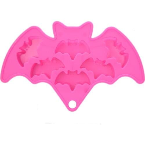 Halloween Witch/Bat/Ghost/Skull Silicone Mold Fondant Cake Molds Cute Baking Cake Decorating Tools Accessories Color Raandom