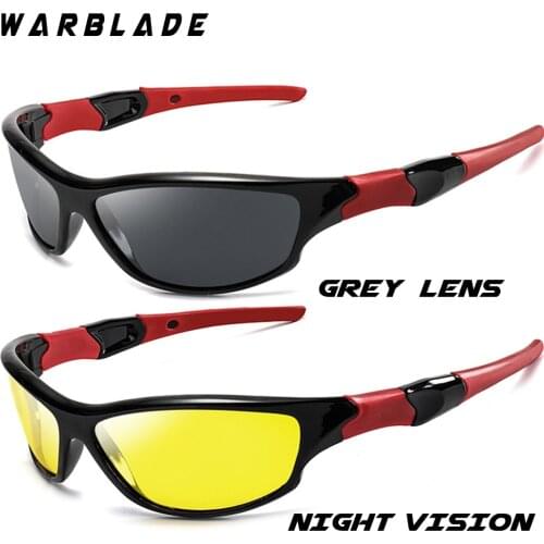 WarBLade Night Vision Sunglasses Men Goggles Glasses UV400 Sun Glasses Yellow Lens HD Polarized Night Driving Gafes W1036