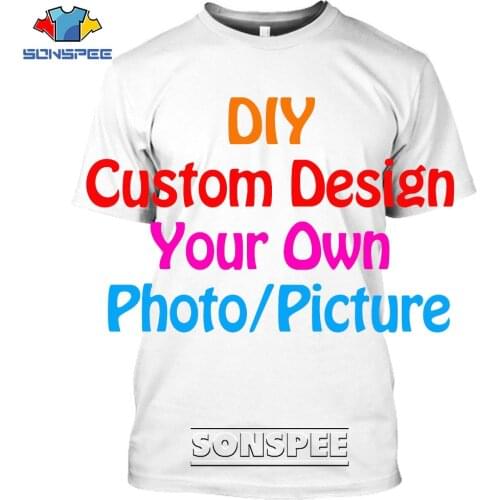 SONSPEE Create Customer Design Anime/Photo/Star/You Want/Singer Pattern/DIY Kid T-Shirt 3D Printed Sublimation Sweatshirt Funny
