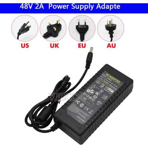 LED Driver AC 100-240V to DC 48V 2A Power Supply Charger Adapter Transformer 220V 48V 96W Converter with power cord