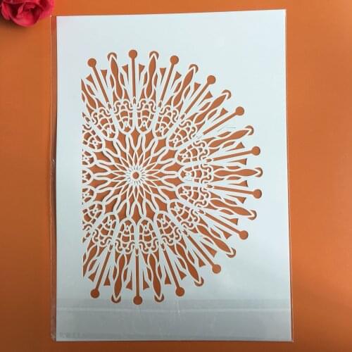 A4 29 * 21cm Round mandala DIY Stencils Wall Painting Scrapbook Coloring Embossing Album Decorative Paper Card Template