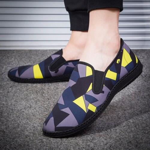 Flat Shoes Men Summer New Shallow Mouth Cloth Shoes Men Camouflage Casual Single Shoes Non-Slip Breathable Pedal Lazy Shoes