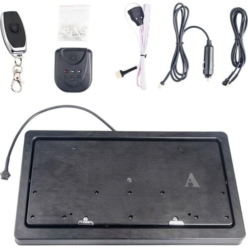 Universal Standard Size Flip License Plate Frame Bracket Holder w/ Remote Easy to Install Rust Proof Waterproof