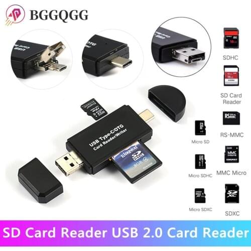 SD Card Reader USB 3.0 Card Reader Micro SD TF Reader Smart Memory Card Adapter Type C Cardreader USB 2.0 Micro OTG for Laptop