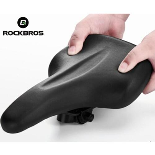 ROCKBROS Bicycle Saddle Soft Breathable Anti-shock Thicken Widened Cushion MTB Mountain Road Bike Saddle Skidproof Bicycle Seat