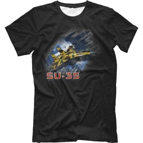 Su-35 NEW t-shirt Russian Army air Force aircraft su-35 mens summer cotton t-shirt