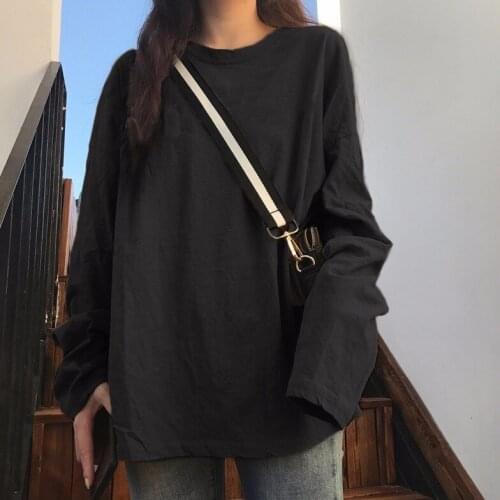 Woman Tshirts T-shirt Womens Spring and Autumn Long Sleeve Loose Top Wear Ropa Mujer Camisetas