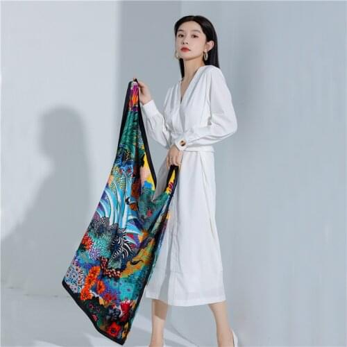 Lady Silk Scarf Hair band Square Shawl Satin Bag Scarves Head Wrap for Women Bandana Neckerchief Female Hijab Girls Headband