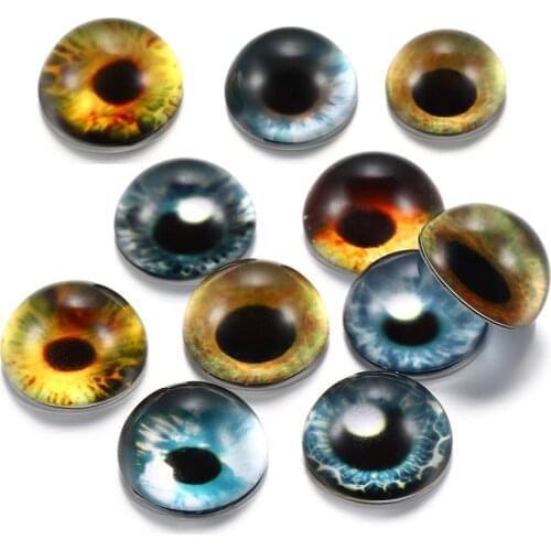 10PCS/Lot 8-20mm Cat Eye Pattern Glass Cabochons Dome Cover Cabochon DIY For Jewelry Making Finding Supplies Accessories Pendant