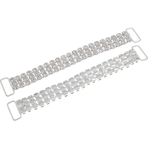 105mm Rhinestone Chain Connectors Crystal Swimming Wear Bikini Buckles Decoration Crafts Diy Accessories Embellishments 2pcs/lot