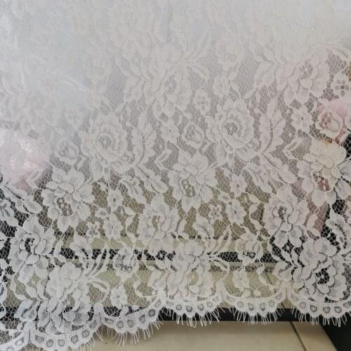 150cm x 300cm french lace fabric eyelash lace 2019 high quality wedding dress craft lace applique