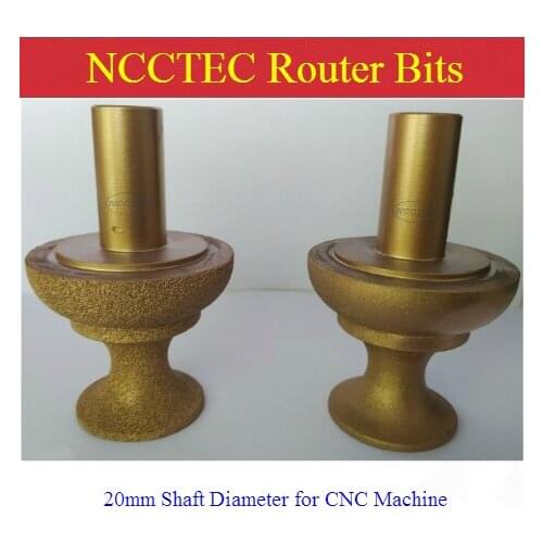 [20mm Shaft] CNC Vacuum Brazed Diamond Tamron Edge Router Bits | grit #45 #200 grinding and polishing Quartz kitchen countertop