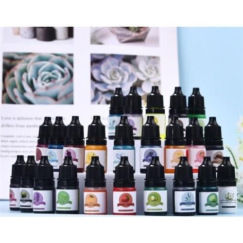 24 Colors 5ml Candle Art Ink Alcohol Resin Pigment Liquid Resin Colorant Dye Ink Diffusion UV Epoxy Resin Candle Handicrafts