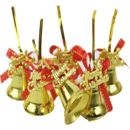 6Pcs/Pack Christmas Bells Christmas Tree Pendant Decorations Gold Bells New Year Gift Christmas Decorations колокольчик