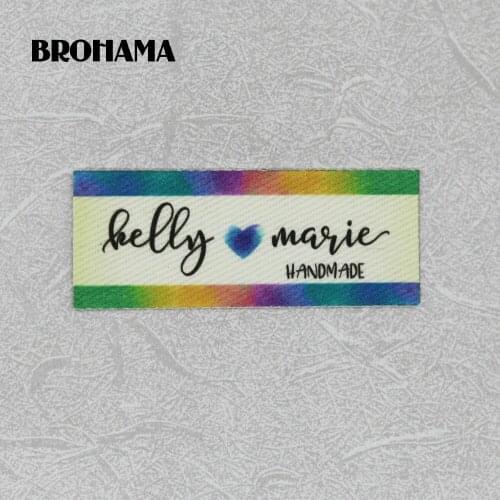 64 pieces Custom logo labels, Name iron on label, Custom Clothing tags, Organic Cotton Labels