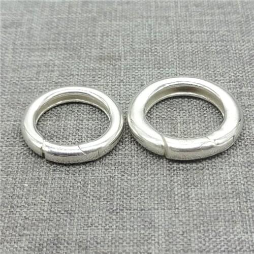 925 Sterling Silver Oxidized Circle Clasp Hancer for Pearl Bracelet Necklace