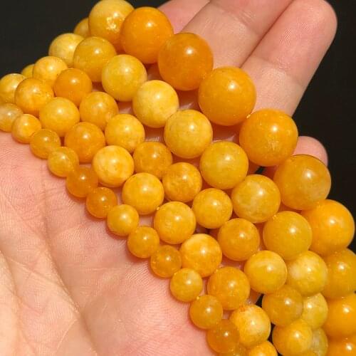 A+ Natural Stone Beeswax Jades Chalcedony Bead High Quality Loose Spacer Beads For Jewelry Making DIY Bracelet 6/8/10/12mm 15"