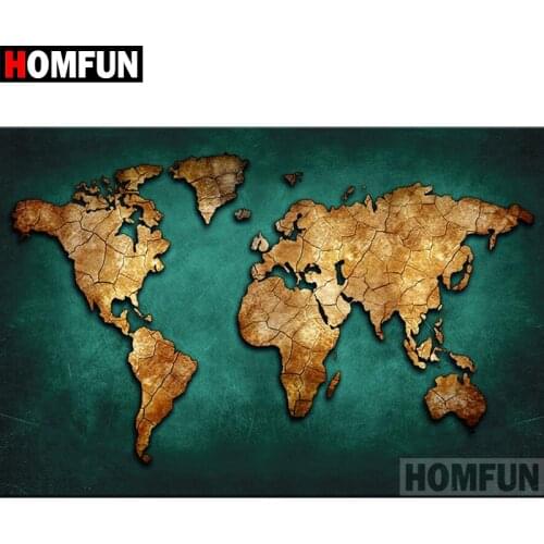 HOMFUN Full Square/Round Drill 5D DIY Diamond Painting "world map" Embroidery Cross Stitch 5D Home Decor Gift A08665