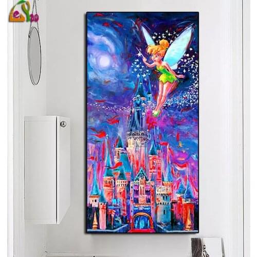 DIY Diamond Painting Castle elves under the night sky diamond Embroidery 5d mosaic Diamond cross stitch decoracion Salon large