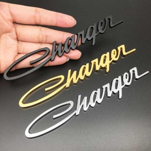 Car Styling 3D metal Charger Letter Logo Car Fender side Emblem Badge Decal Sticker for Dodge Charger GT SRT8 RC Hellcat Caliber