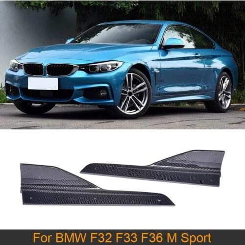 4 Series Carbon Fiber Side Skirts Splitters for BMW F32 F33 M Sport 13-17 Coupe Hatchback Convertible 435i 440i 435i Gran Coupe