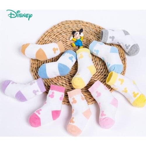 Disney 5 Pairs Four Seasons To Wear Socks Lovely Soft Cotton Knit Baby Socks Kids Boy Newborn Baby Girl Boys Socks for 0-2Yrs