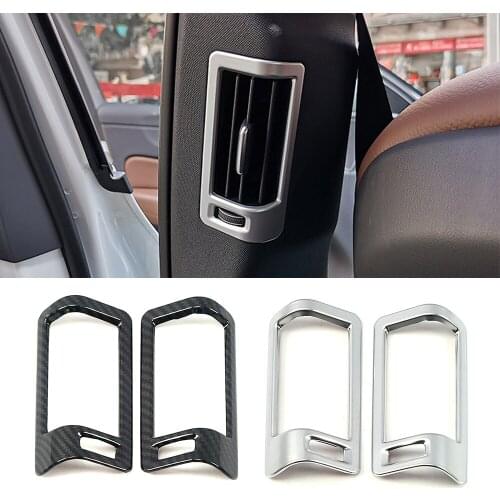 For Volvo XC60 2018 2019 2020 Car B Pillar Air Conditioner AC Outlet Vent Frame Trim ABS Interior Moulding Sticker
