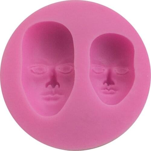 Fondant Cake Molds Diy Wax Sculpture Anime Doll Face Mould Liquid Silica Gel Mold for Plaster