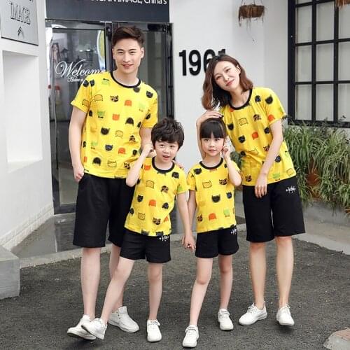 T-Shirt Family Matching Clothes Mommy and Me Clothes T-Shirt Boys Clothes Dad Short Sleeve T-Shirt Christmas Clothes Top