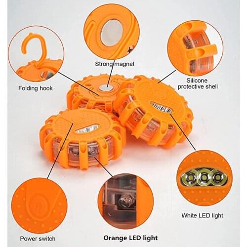 IP44 AAA Power Multi-function LED Warning light Car Broke Night Riding Fog Day Warning Light High Beam Flashing SOS Lamp Safety