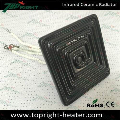 Ceramic Heater Board 122*122MM 220V/230V 250W Black Flat Top Upper Infrared Ceramic Heating Plate