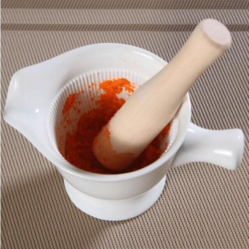 Ceramic kitchenware mortar and pestle for children Baby cooking accessary baby grinding tools