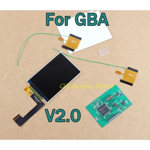 1set Replacement IPS LCD Screen Kits for GBA New V2.0 Backlight LCD Screen High Brightness screen For GBA Game Console