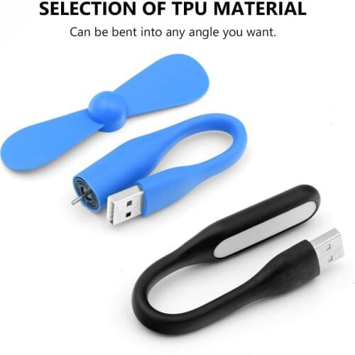 Creative Flexible mini USB fan+LED lamp Portable Mini Fan And USB LED Light Lamp Summer Gadget For Power Bank Notebook Computer