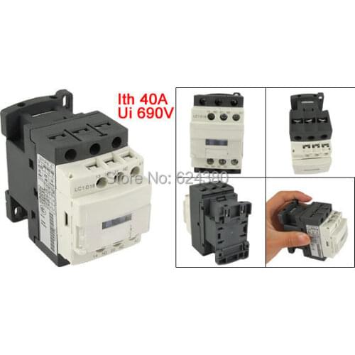LC1D18Q7C 380V Coil Motor Starter Control AC Contactor Three Phase DIN Rail Mount 3P 3 Pole 1 NO + 1 NC