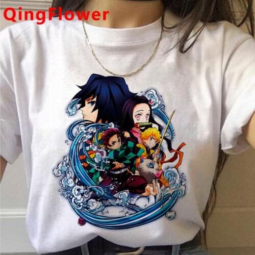 Demon Slayer Kimetsu No Yaiba Tanjiro Kamado summer top male japanese white t shirt print graphic tees summer top