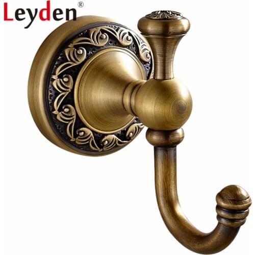 Leyden Antique Brass/ ORB Single Towel Hook Clothes Hook Wall Mounted Copper Coat Hooks Vintage Hooks Robe Bathroom Accessories