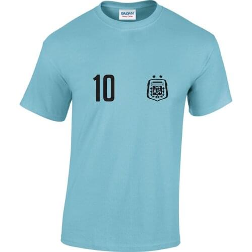 Fashion 2019 Top Tee Mens Argentina 10 Mens Printed Cotton Footballer Style T-Shirt Print T Shirt