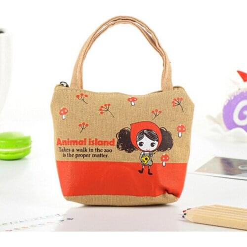 New Fashion Women Shopping Bag Ladies Canvas Cartoon Girl Printed Shoulder Bags Totes Beach Bags Girls School Bags