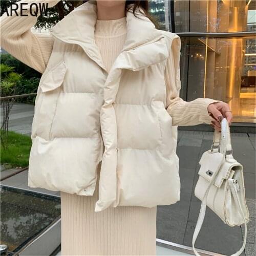 Women Parka OL Vest Coats M-2XL Femme Lady Solid Plus Size Casual Winter Jacket Thick Warm Cotton-padded Bread Clothing