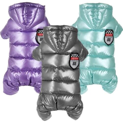 Clothes For Small Dogs Winter Warm Puppy Pet Dog Coats Waterproof Hooded Dog Jacket Jumpsuits Chihuahua Yorkie Clothing 8-18